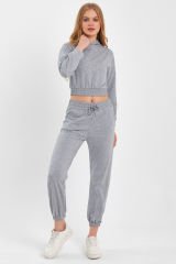 Eşofman Crop Takım GRİ - S