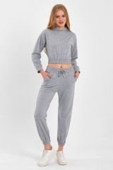 Eşofman Crop Takım GRİ - M
