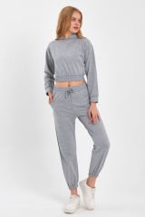 Eşofman Crop Takım GRİ - L