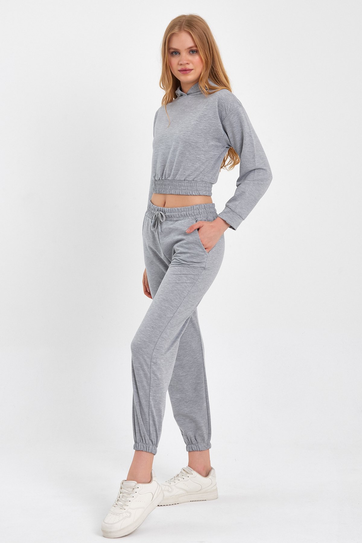 Eşofman Crop Takım GRİ - L