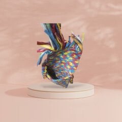 Renkli El Örgüsü Püsküllü Kadın Çanta