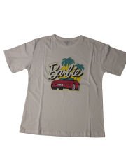 Unisex Car Barbie T-shirt Beyaz