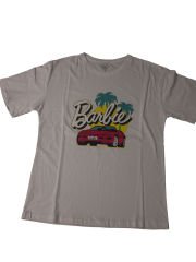 Unisex Car Barbie T-shirt Beyaz