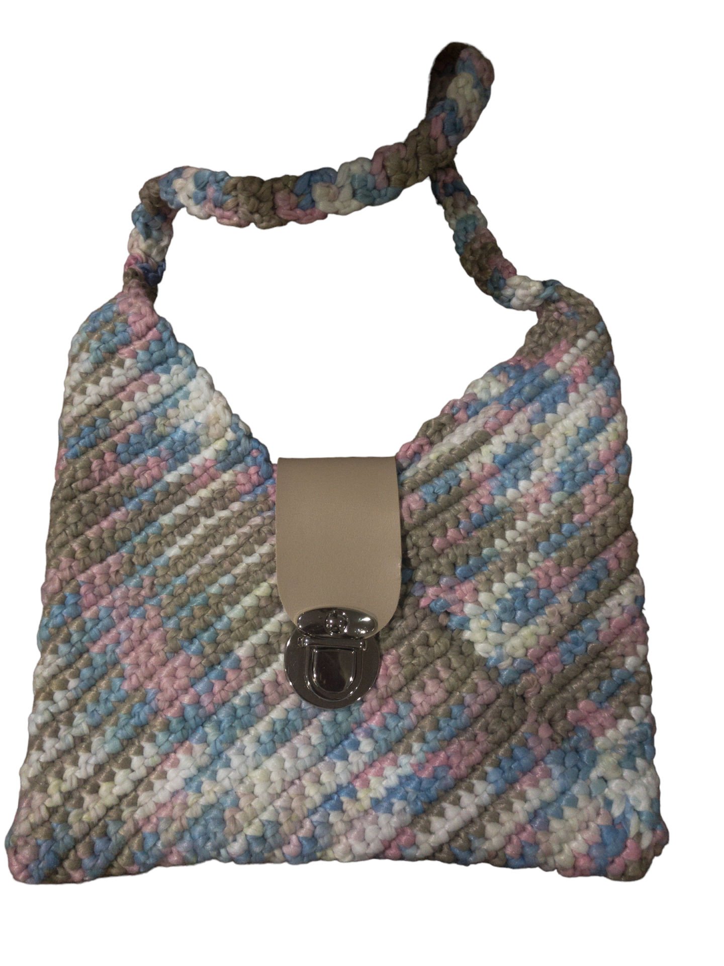 Mavi-Pembe El Örgüsü Kadın Çanta