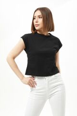 Siyah Duble Kol Kadın T-shirt SİYAH - S