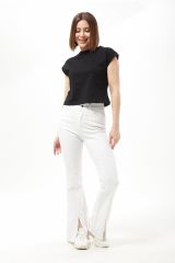 Siyah Duble Kol Kadın T-shirt SİYAH - M