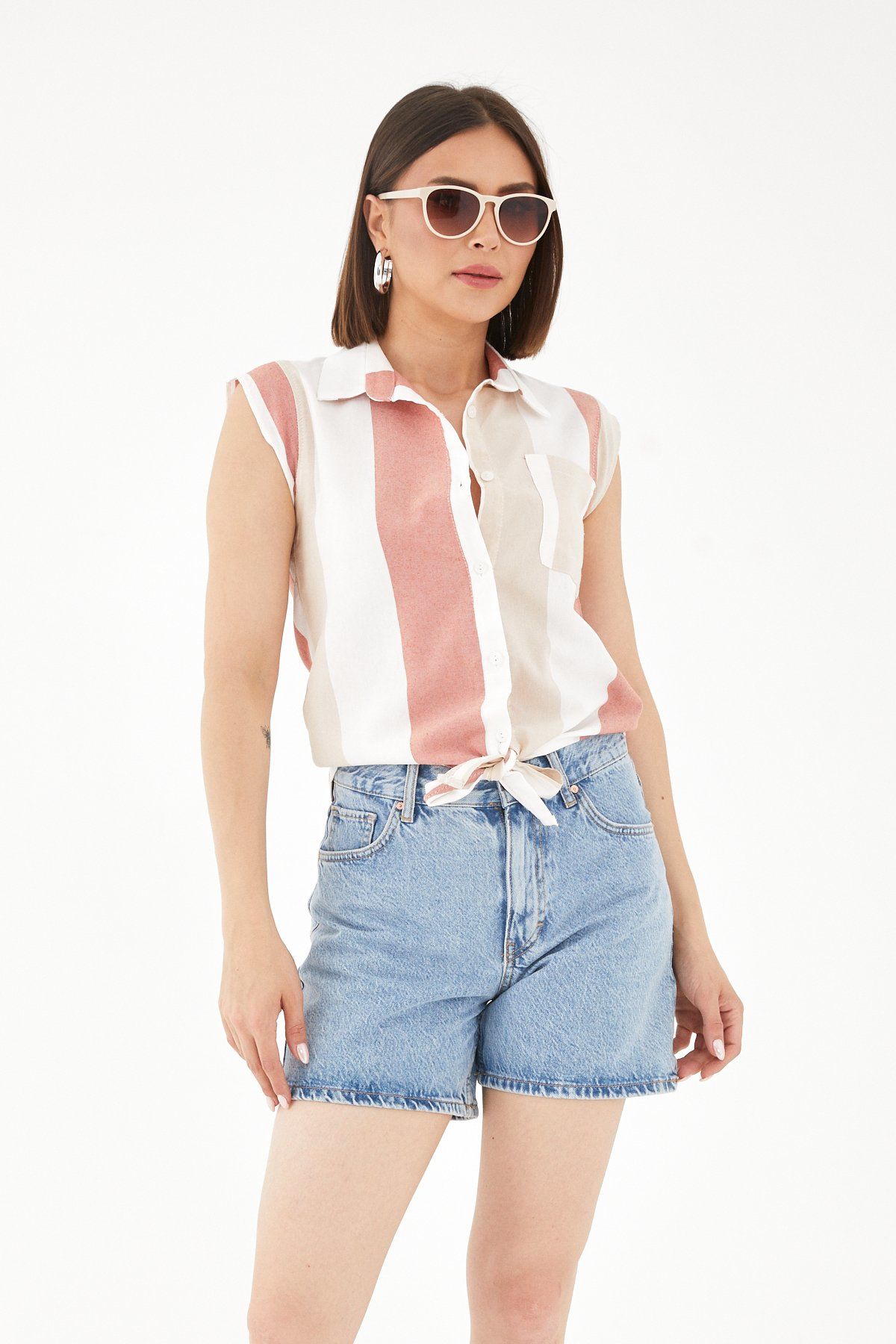 Cepli Kolsuz Kadın Gömlek SOMON - M