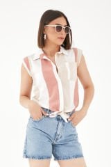 Cepli Kolsuz Kadın Gömlek SOMON - M