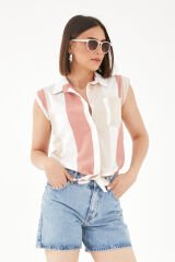 Cepli Kolsuz Kadın Gömlek SOMON - XL