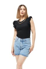 Zincir Detay Kadın Bluz SİYAH - M