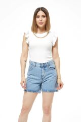 Zincir Detay Kadın Bluz BEYAZ - M