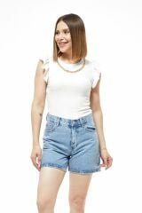 Zincir Detay Kadın Bluz BEYAZ - M