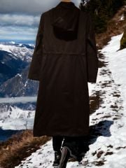 Siyah Pamuklu Kapüşonlu Kadın Trençkot