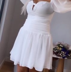 Beyaz Mini Şık Elbise