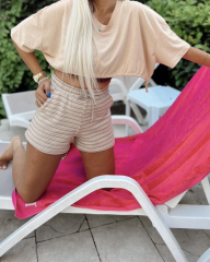 Şort Crop T-shirt Takım