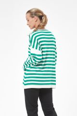 Oversize Çizgili Triko Kazak