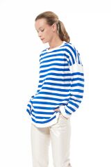 Oversize Çizgili Triko Kazak SAKS - STD