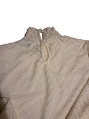 Boğazlı Uzun Kollu Kadın Bluz Ekru