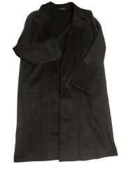 Nubuk Midi Kadın Ceket Siyah