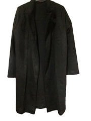 Nubuk Midi Kadın Ceket Siyah