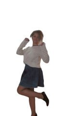 Pileli Kloş Mini Kot Etek Mavi