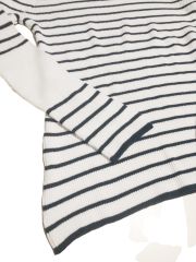 Çizgili Uzun Kollu Kadın Bluz LACİVERT - M