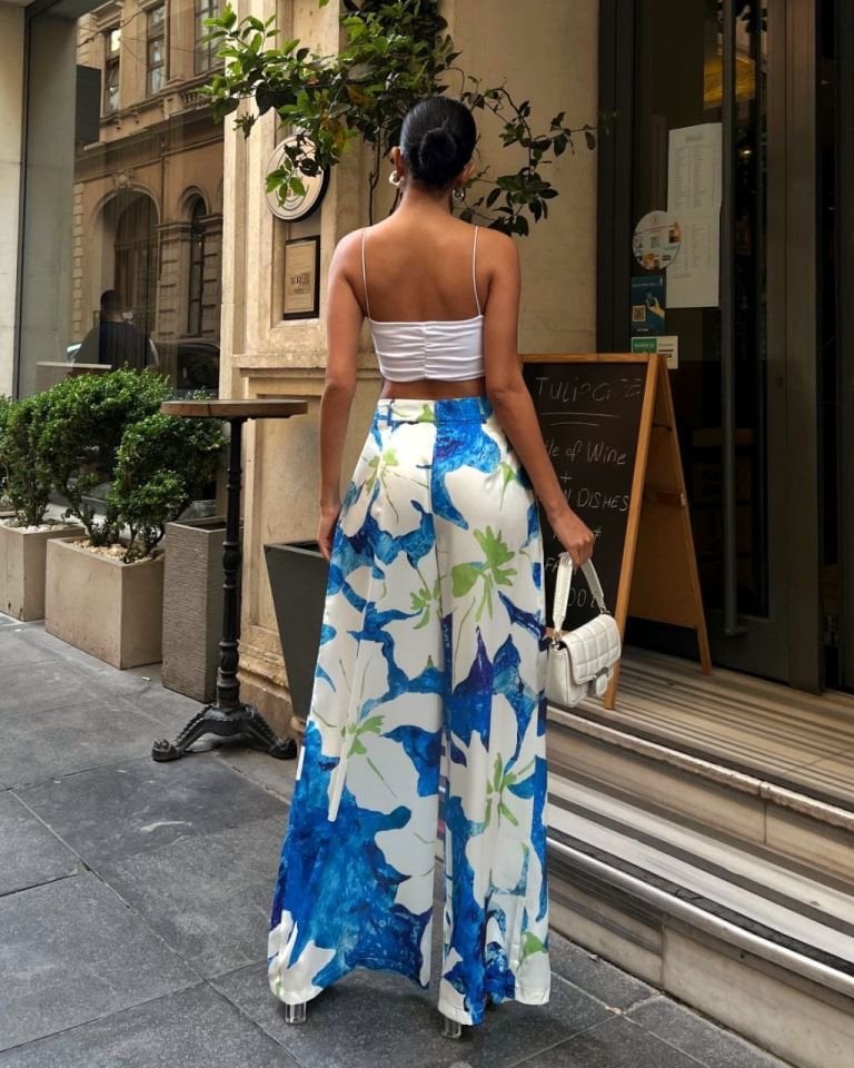 Kimono Takım Mavi Desenli