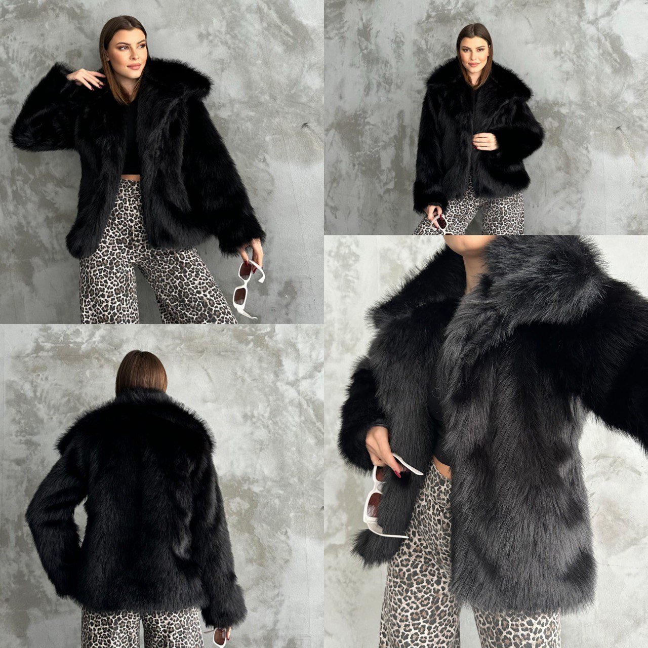 Yakalı Kürk Ceket SİYAH